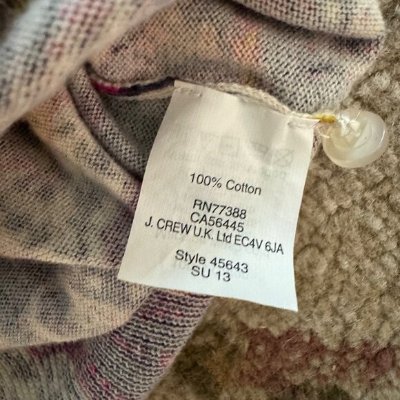 J.Crew Womens XL Purple Paisley Button-Front Cardigan Sweater 100% Cotton - Picture 4 of 6